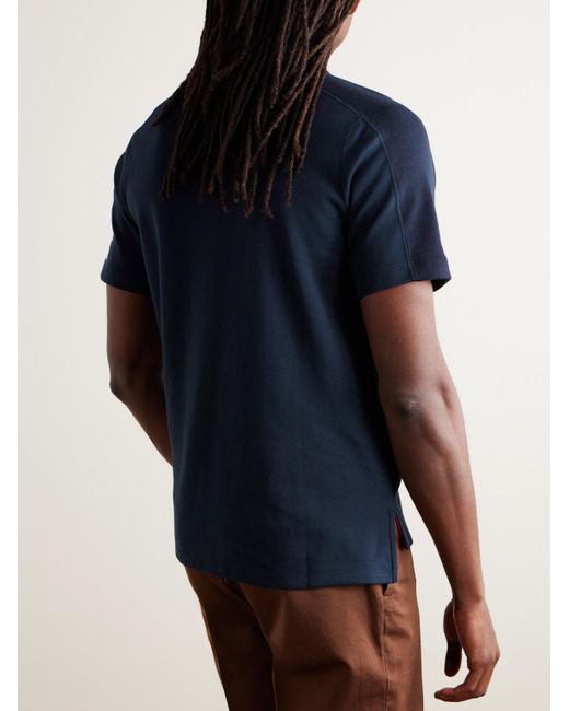 Thom Browne Blue Striped Cotton-Jersey T-Shirt for men