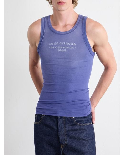 Acne Purple Eitch U Sunkissed Ribbed Jersey Tank Top for men