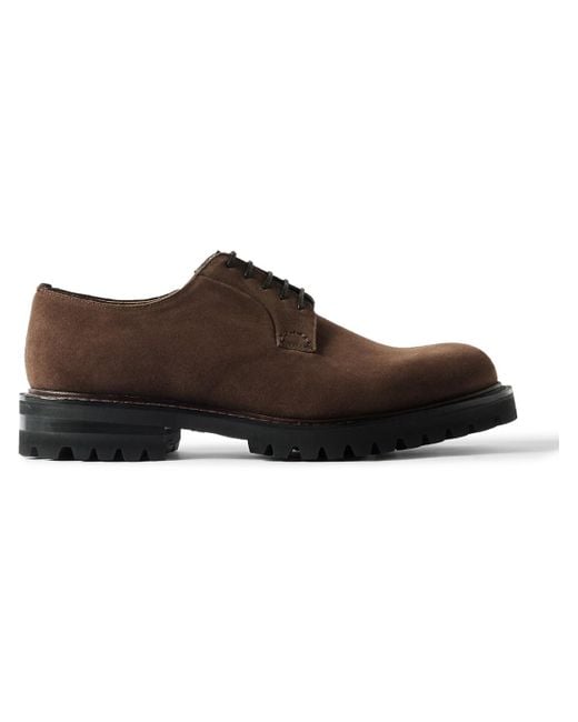 Church's Men's Brown Shannon Leather-Trimmed Suede Derby Shoes