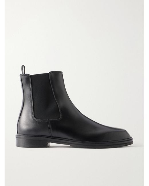 VINNY'S Black Jimmee Leather Boots for men