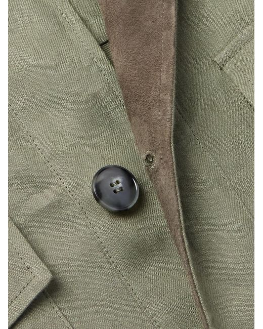 Canali Green Linen-Canvas Jacket for men