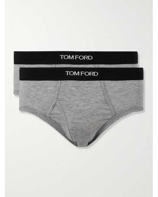 Tom Ford Set aus zwei Slips aus einer Stretch-Baumwoll-Modalmischung in Gray für Herren