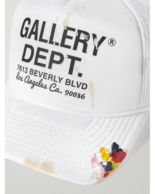 GALLERY DEPT. White Workshop Paint-splattered Logo-print Canvas And Mesh Trucker Cap