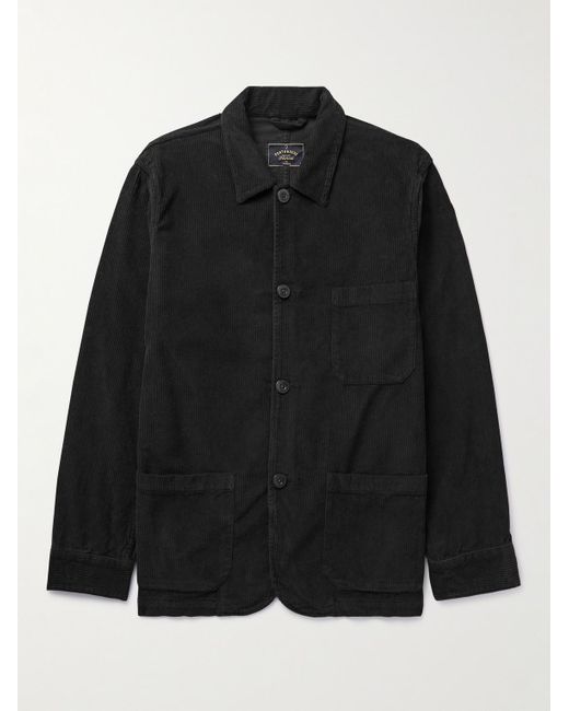 Portuguese Flannel Black Labura Cotton-corduroy Overshirt for men