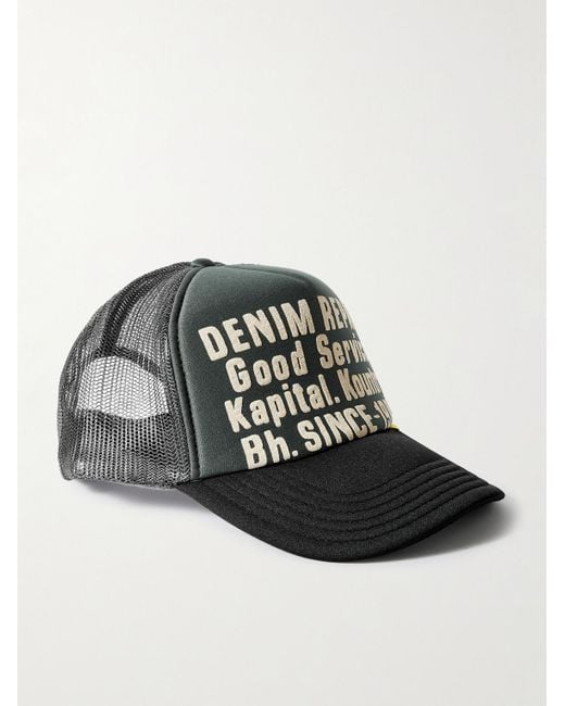Kapital Black Printed Scuba And Mesh Trucker Cap for men