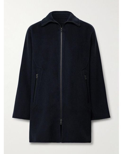 Sease Blue Lifetime Double-Faced Cashmere Coat for men