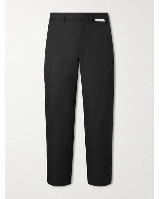 (w)taps Black Straight-Leg Twill Trousers for men