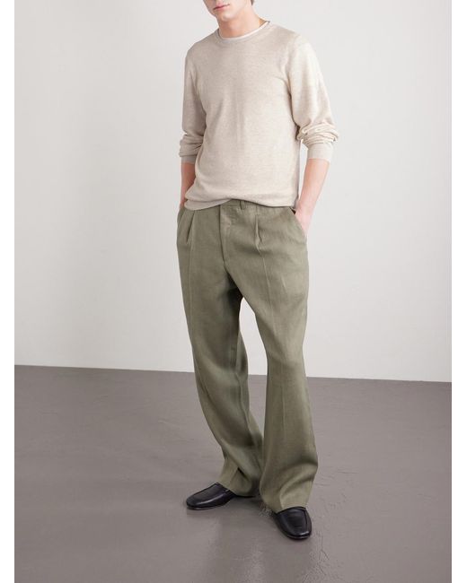 Mr P. White Linen And Cotton-blend Sweater for men
