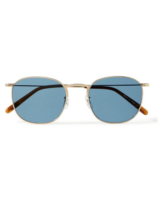 Oliver Peoples Metallic Goldsen Sun Round-frame Gold-tone Sunglasses for men