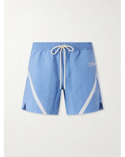 CHERRY LA Blue Logo-Printed Woven Straight-Leg Shorts for men