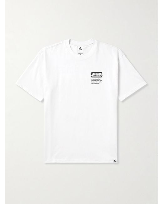 Nike White Acg Printed Dri-fit T-shirt for men