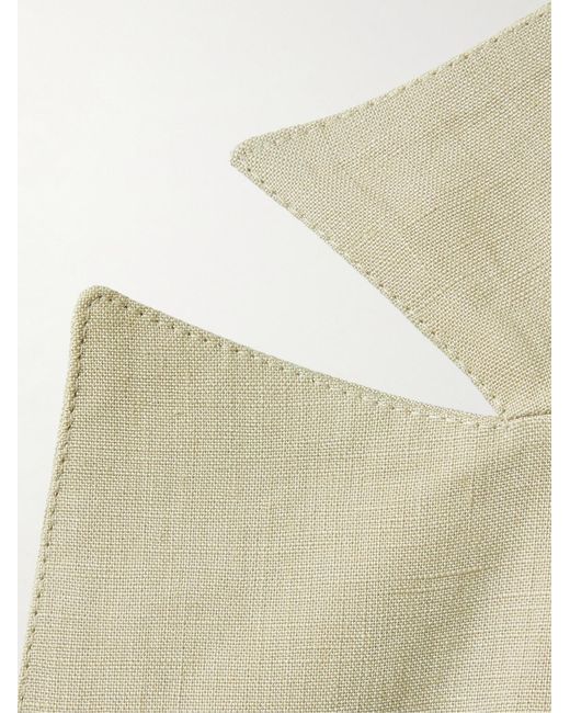 STÒFFA Natural Unstructured Double-Breasted Washed-Linen Blazer for men