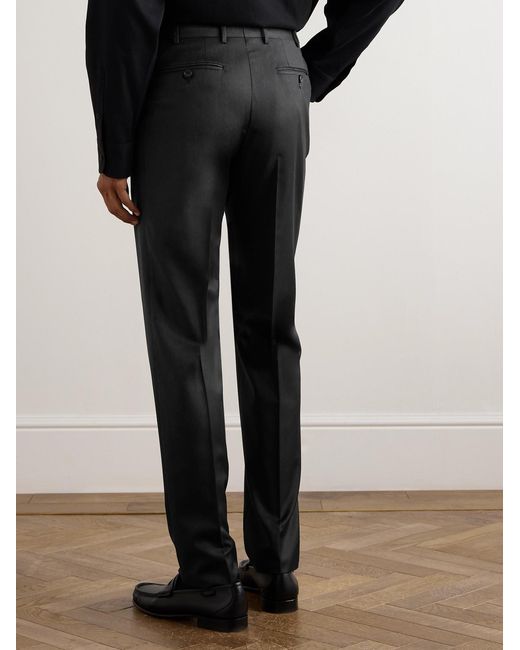 Canali Gray Slim-fit Straight-leg Super 150s Wool-twill Suit Trousers for men