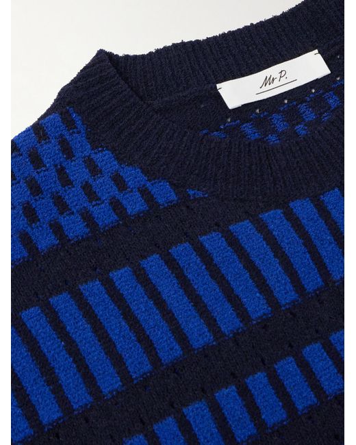 Mr P. Blue Striped Terry T-shirt for men