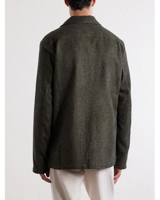 Massimo Alba Green Florida Herringbone Wool And Cashmere-Blend Blazer for men