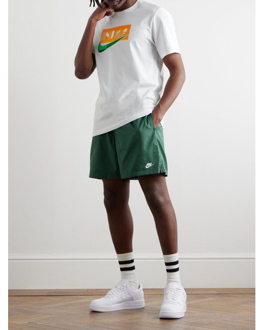Nike Green Club Flow Straight-leg Shell Drawstring Shorts for men