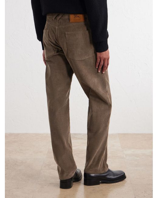Burberry Natural Danny Straight-Leg Cotton-Corduroy Trousers for men