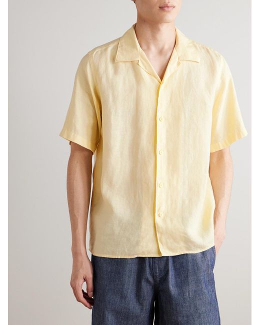 NN07 Natural Julio 5708 Camp-Collar Linen Shirt for men