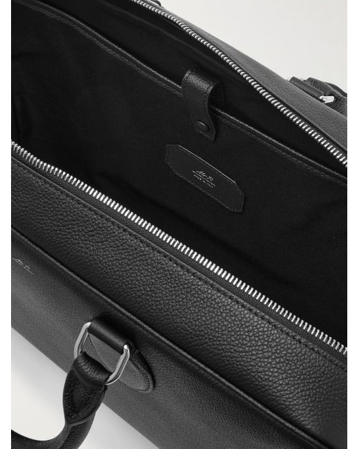 Mr P. Black Full-Grain Leather Briefcase for men