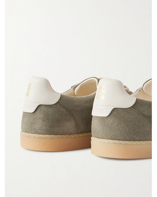 Brunello Cucinelli Green Coda Di Rondine Suede Sneakers for men