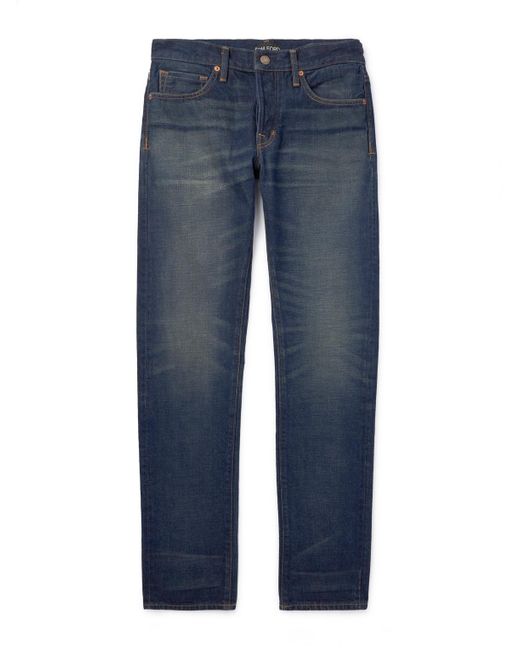 Tom Ford Blue Slim-fit Selvedge Jeans for men