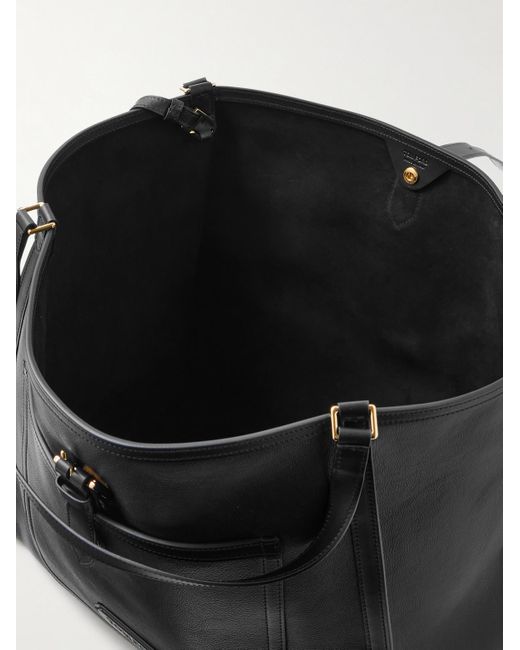 Tom Ford Black Full-grain Leather Tote Bag for men