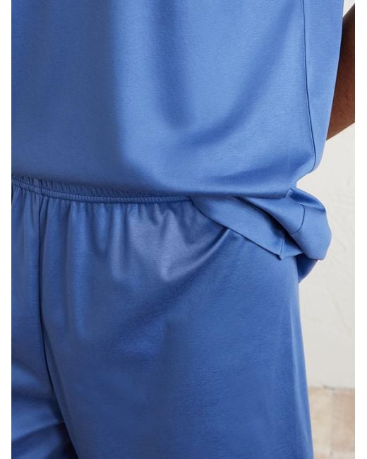 Zimmerli of Switzerland Blue Sea Island Cotton-Jersey Pyjama Set for men