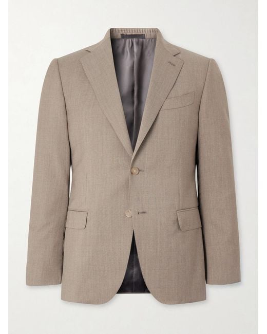 Caruso Natural Norma Wool Suit Jacket for men