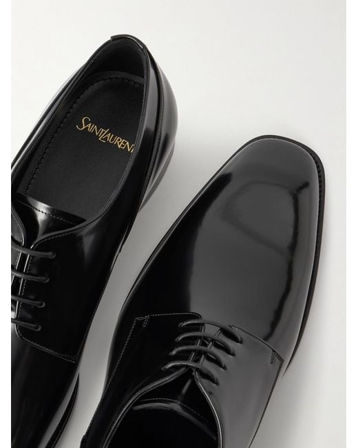 Saint Laurent Black Stanton Leather Derby Shoes for men
