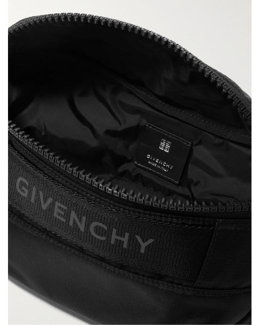 Givenchy Black G-trek Logo-appliquéd Webbing-trimmed Ripstop Belt Bag for men