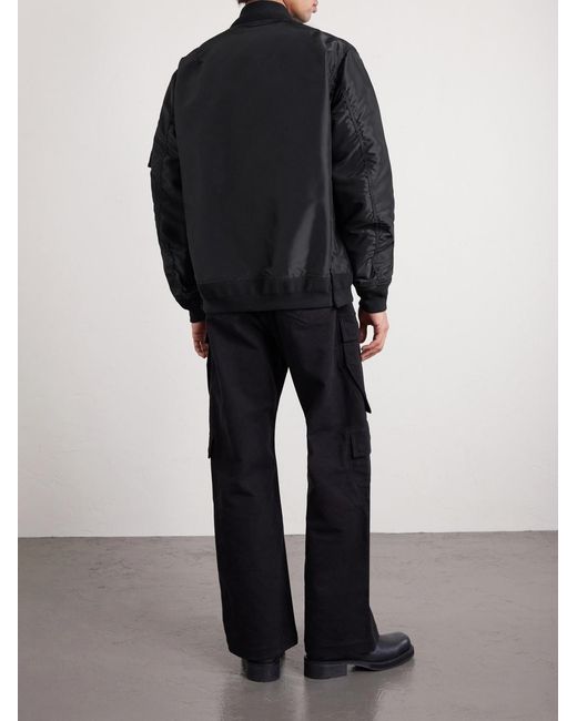 Sacai Black Padded Nylon-twill Bomber Jacket for men