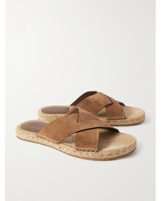 Zegna Brown Panarea Suede Sandals for men