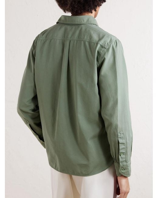 Tom Ford Green Cotton And Silk-blend Shirt for men