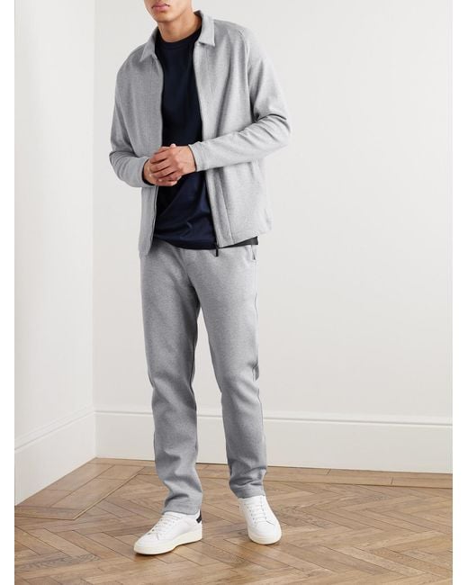Hanro Gray Smartwear Tapered Organic Cotton-Blend Jersey Sweatpants for men