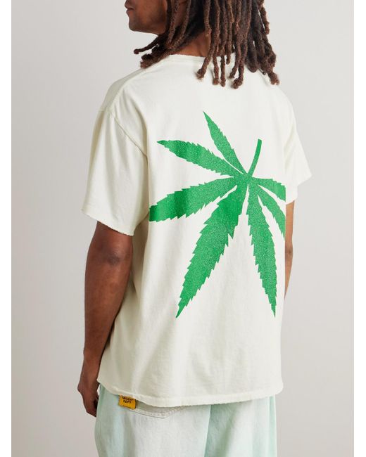 GALLERY DEPT. Weed T-Shirt aus Baumwoll-Jersey mit Glitter-Finish in Green für Herren