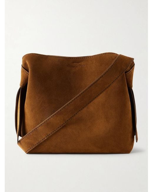 Acne Brown Musubi Suede Shoulder Bag for men