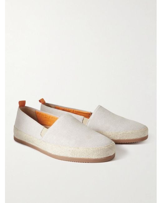 Mulo White Linen Espadrilles for men