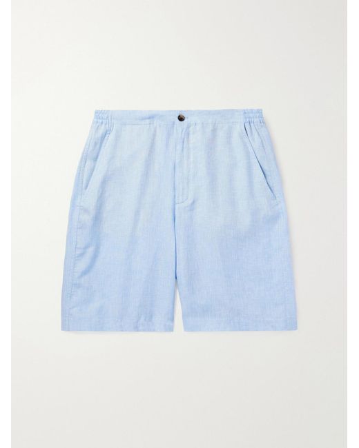 Loro Piana Blue Straight-Leg Linen Shorts for men