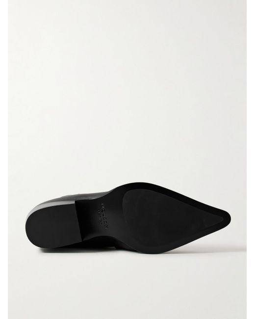 McQueen Black Buckled Leather Boots for men