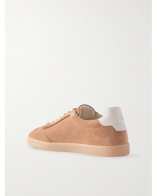 Brunello Cucinelli Brown Coda Di Rondine Suede Sneakers for men