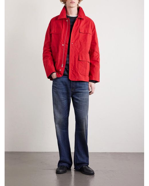 Bode Red Hunting Waxed-cotton Jacket for men