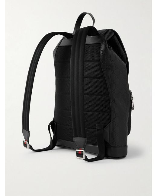 Gucci Black Arabella Logo-Debossed Leather Backpack for men