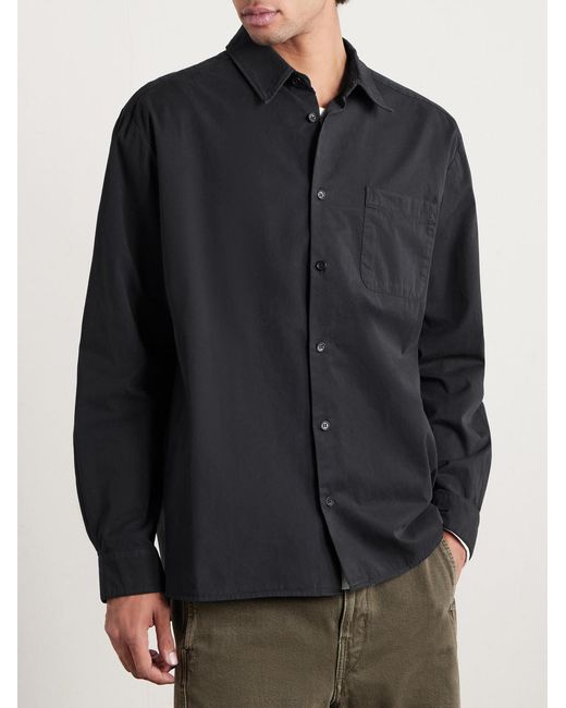 A.P.C. Blue Malo Logo-Embroidered Organic Cotton Shirt for men