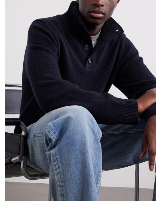 Nili Lotan Blue Natan Wool And Cashmere-Blend Sweater for men