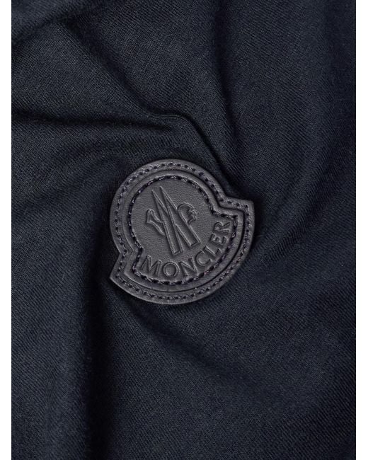 Moncler Blue Logo-Appliquéd Shell-Trimmed Cotton And Cashmere-Blend Jersey T-Shirt for men