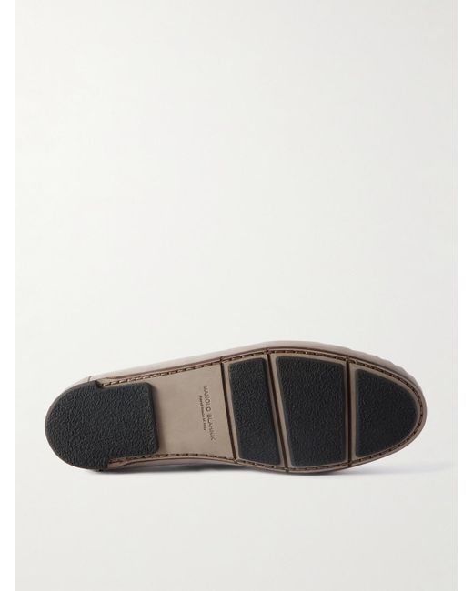 Manolo Blahnik Gargano Mokassins aus Nubukleder mit Troddeln in White für Herren
