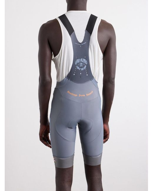A Kind Of Guise Blue Basso Giro Alpino Logo-Print Mesh Cycling Bib Shorts for men
