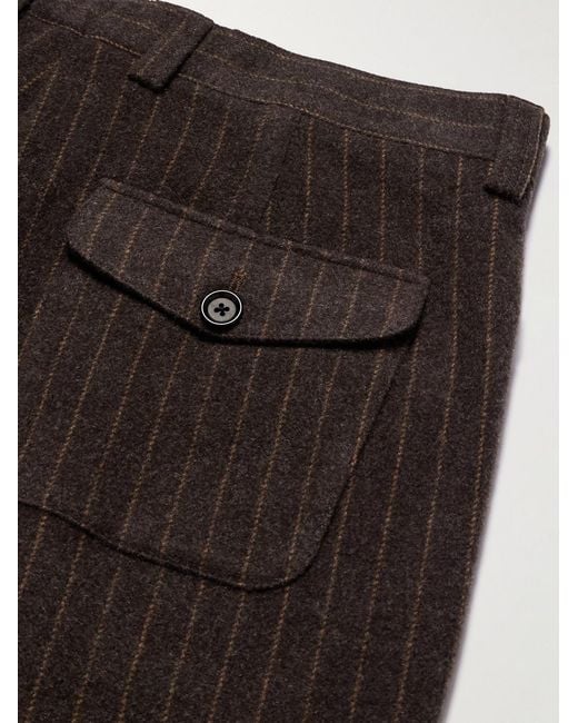 Oliver Spencer Brown Orsman Wide-Leg Cotton-Blend Trousers for men
