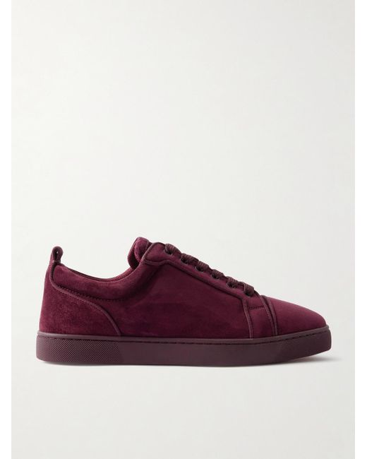 Christian Louboutin Purple Louis Junior Grosgrain-trimmed Suede Sneakers for men