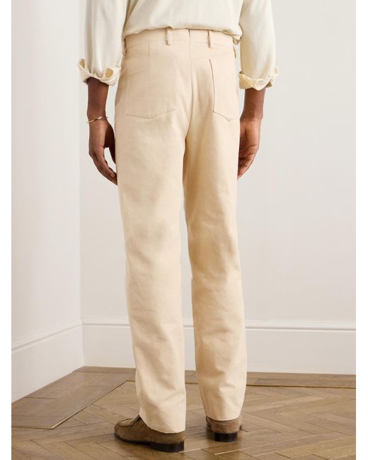 STÒFFA Natural Straight-leg Basketweave Cotton Trousers for men